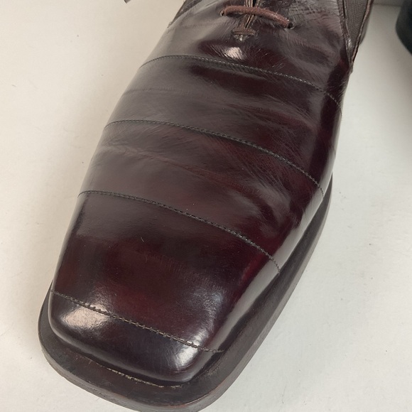 Mezlan Platinum Exotic Eel Skin Oxford Shoes 12 M Dark Mahogany Brown main image 9
